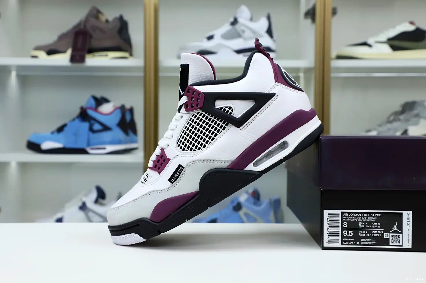 JORDAN Kimikick 4 JORDAN X RETRO 'BORDEAUX' AIR SAINT-GERMAIN AIR PARIS 0825